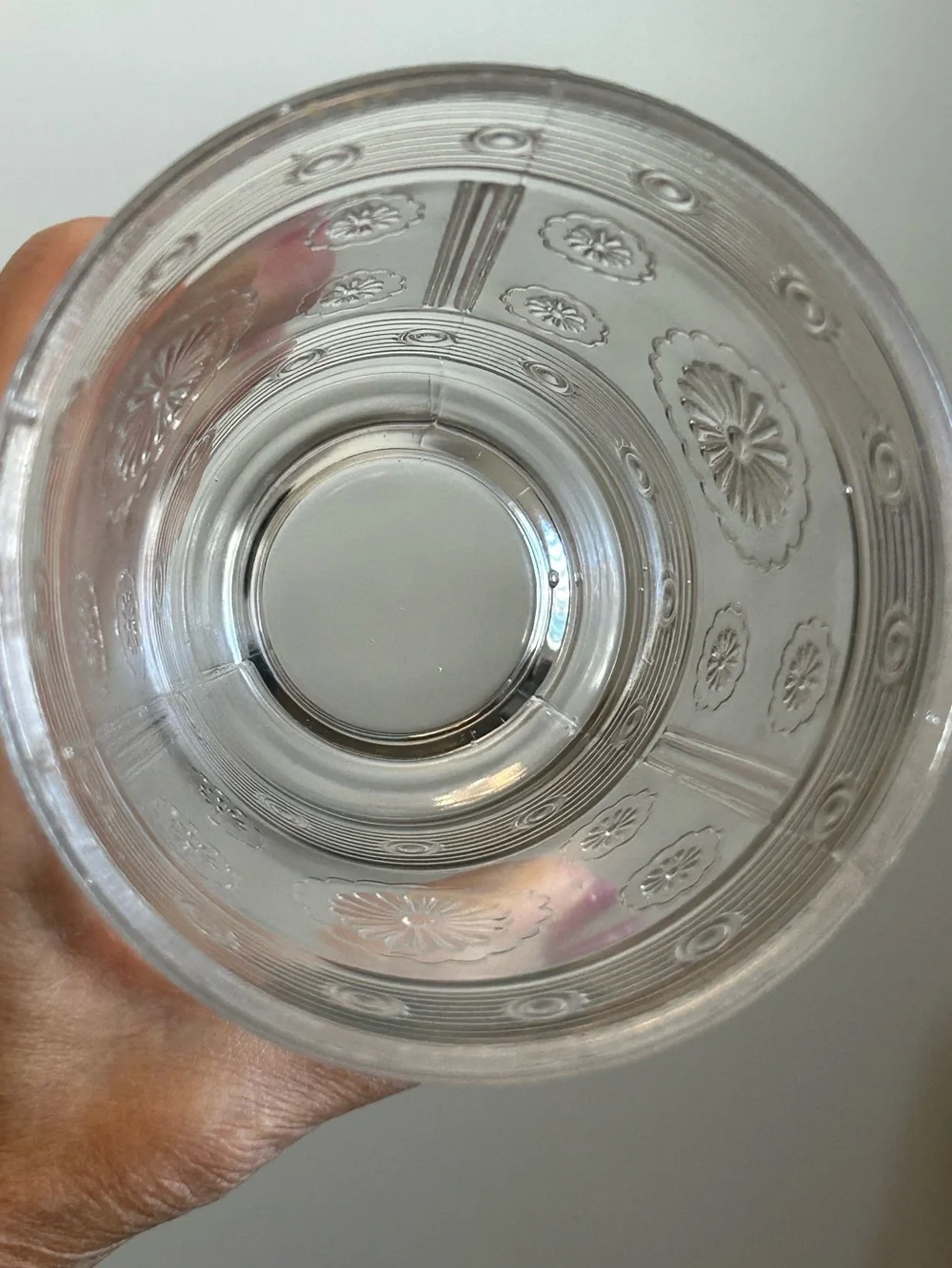 VINTAGE BRYCE BROTHERS 1889 EAPG MAGIC AKA ROSETTE CLEAR GLASS PEDESTAL SPOONER